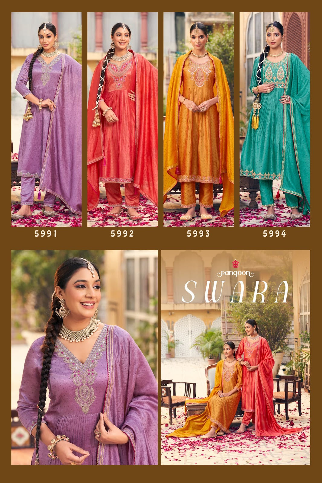 Swara Rangoon Silk Readymade Pant Style Suits Exporter India