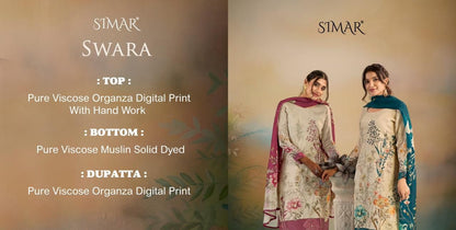 Swara Simar Viscose Organza Pant Style Suits Manufacturer