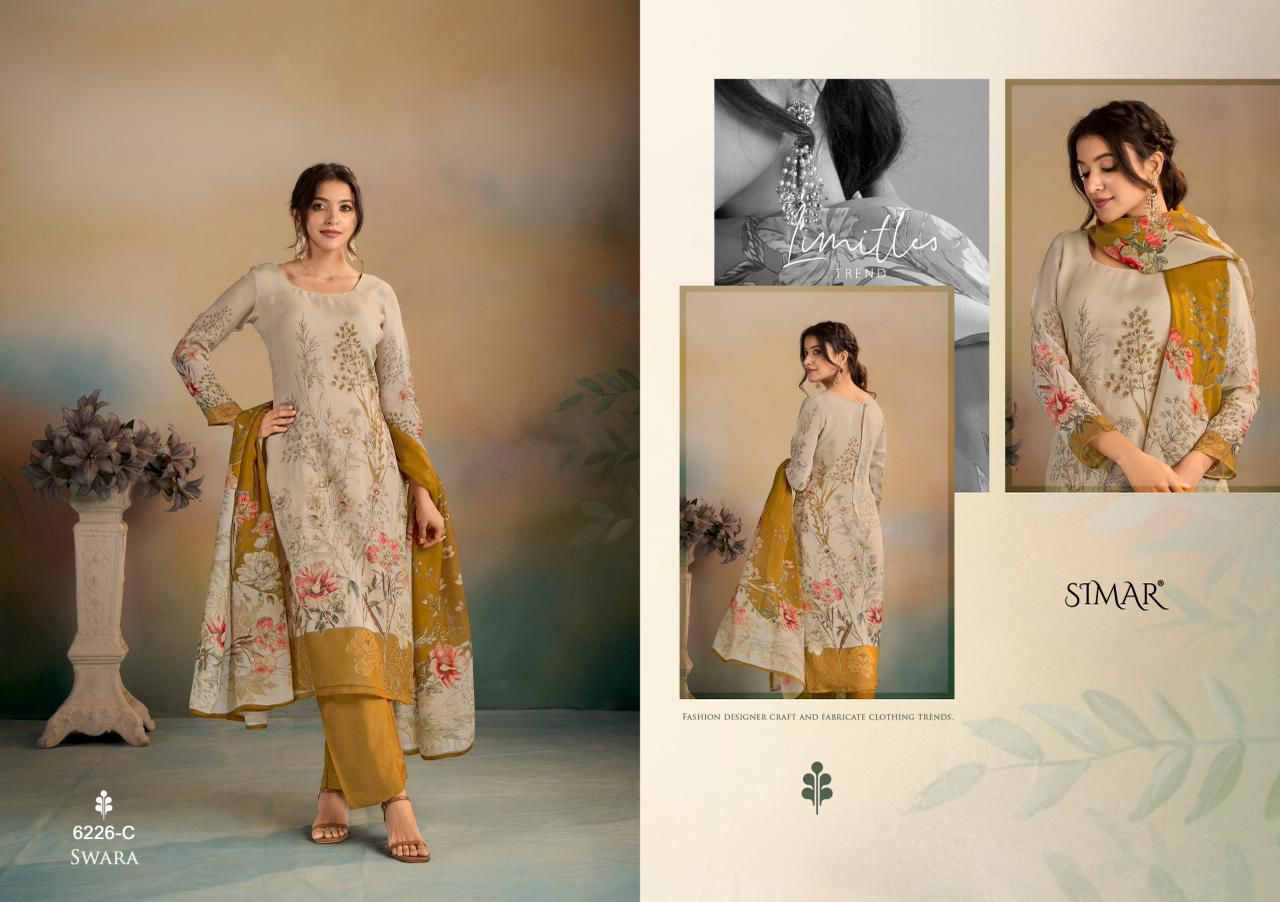 Swara Simar Viscose Organza Pant Style Suits Manufacturer