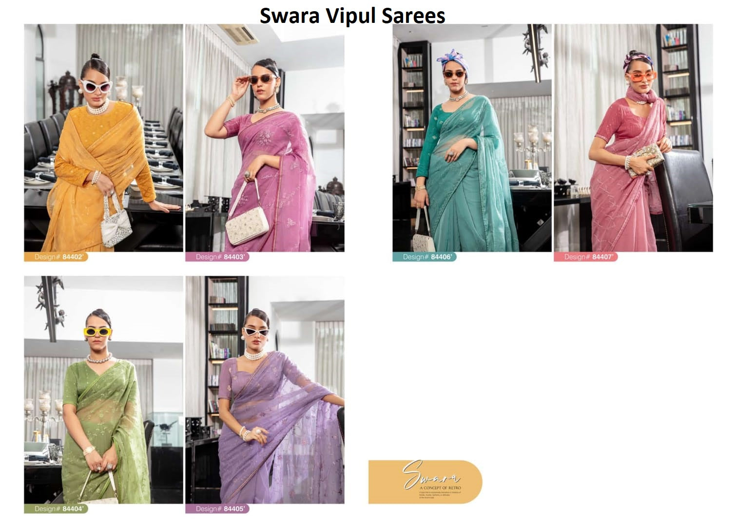 Swara Vipul Chiffon Sarees Wholesale Price