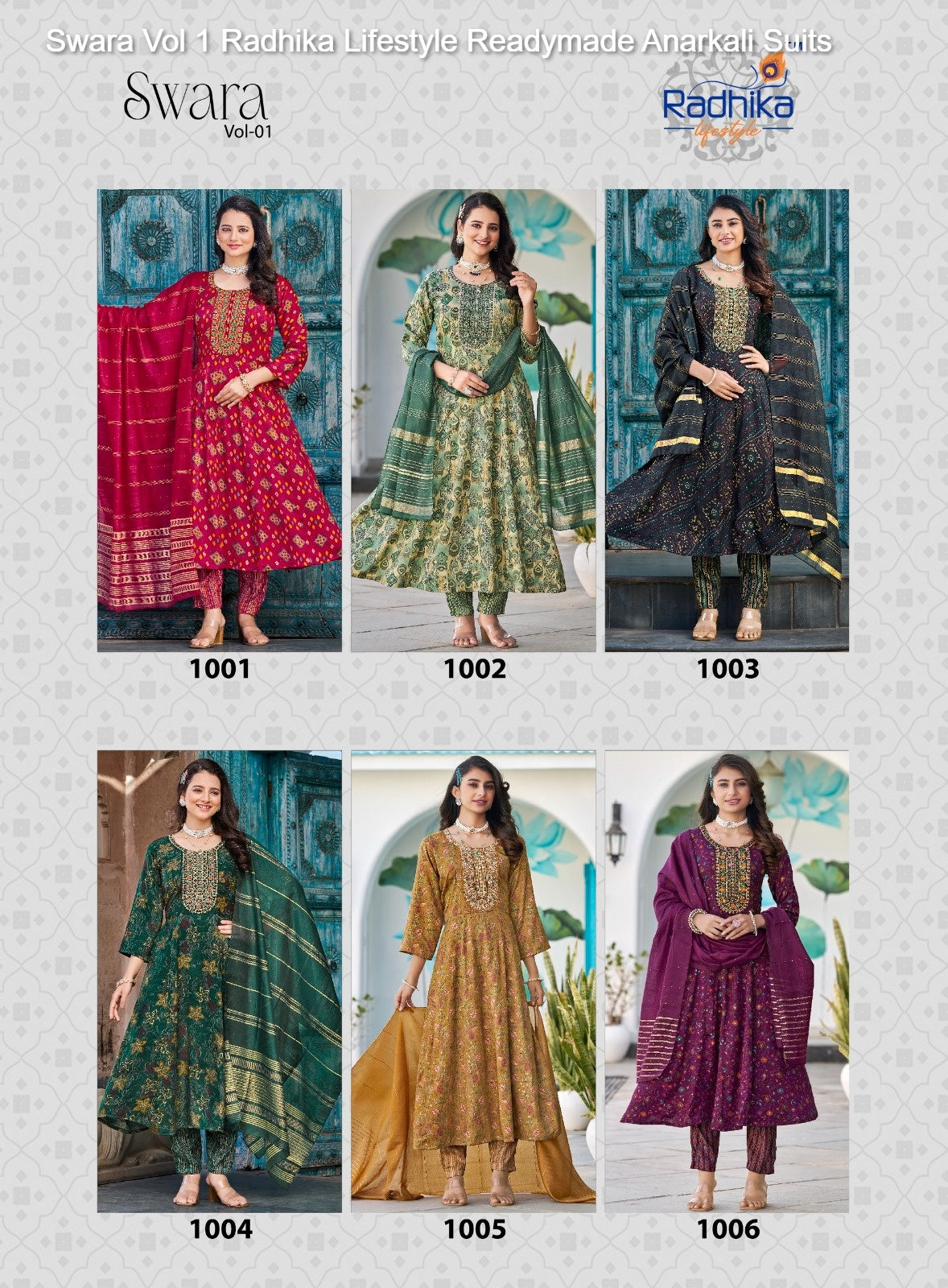 Swara Vol 1 Radhika Lifestyle Reyon Readymade Anarkali Suits Wholesale Price