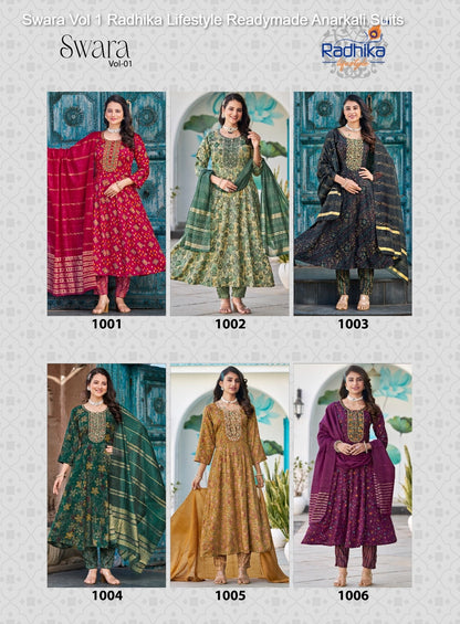 Swara Vol 1 Radhika Lifestyle Reyon Readymade Anarkali Suits Wholesale Price