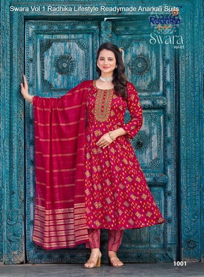Swara Vol 1 Radhika Lifestyle Reyon Readymade Anarkali Suits Wholesale Price