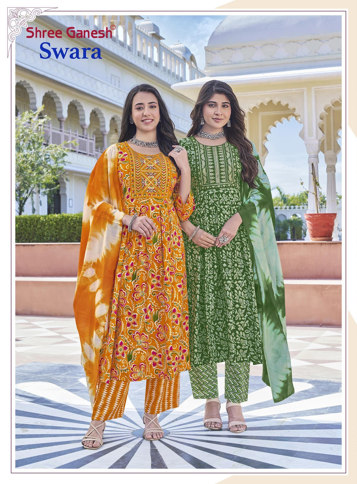 Swara Vol 1 Shree Ganesh Rayon Readymade Anarkali Suits Wholesaler Ahmedabad