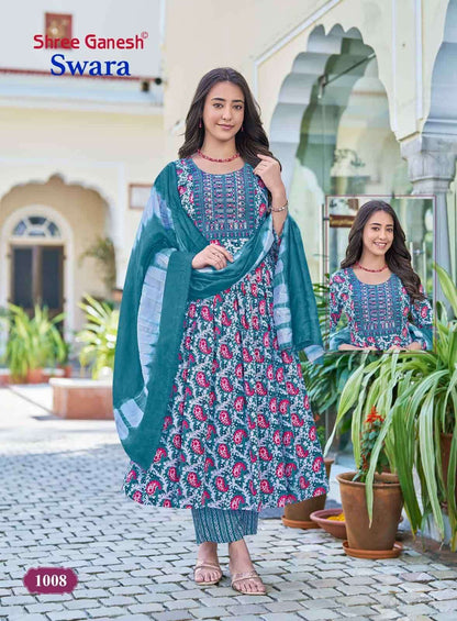 Swara Vol 1 Shree Ganesh Reyon Readymade Pant Style Suits Wholesaler Gujarat