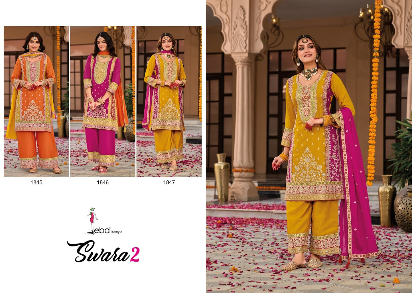 Swara Vol 2 Eba Lifestyle Chinon Readymade Suits Exporter India