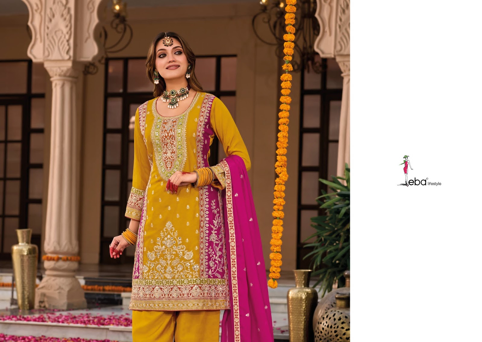 Swara Vol 2 Eba Lifestyle Chinon Readymade Suits Exporter India