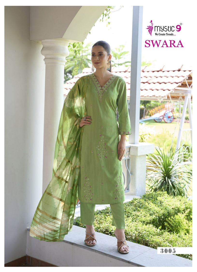 Swara Vol 3 Mystic 9 Rayon Dobby Readymade Pant Style Suits Supplier Gujarat