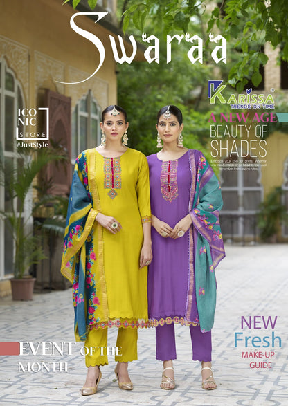 Swaraa Karissa Viscose Weaving Readymade Pant Style Suits Wholesaler