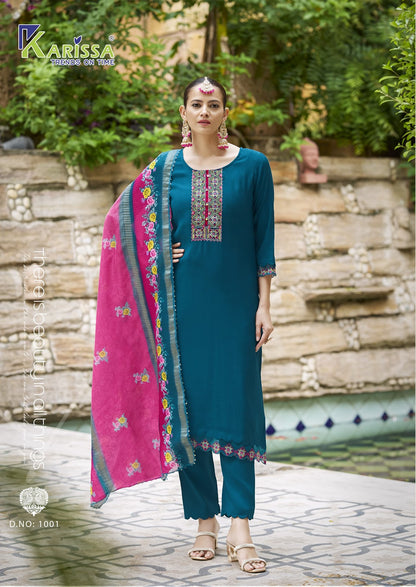 Swaraa Karissa Viscose Weaving Readymade Pant Style Suits Wholesaler