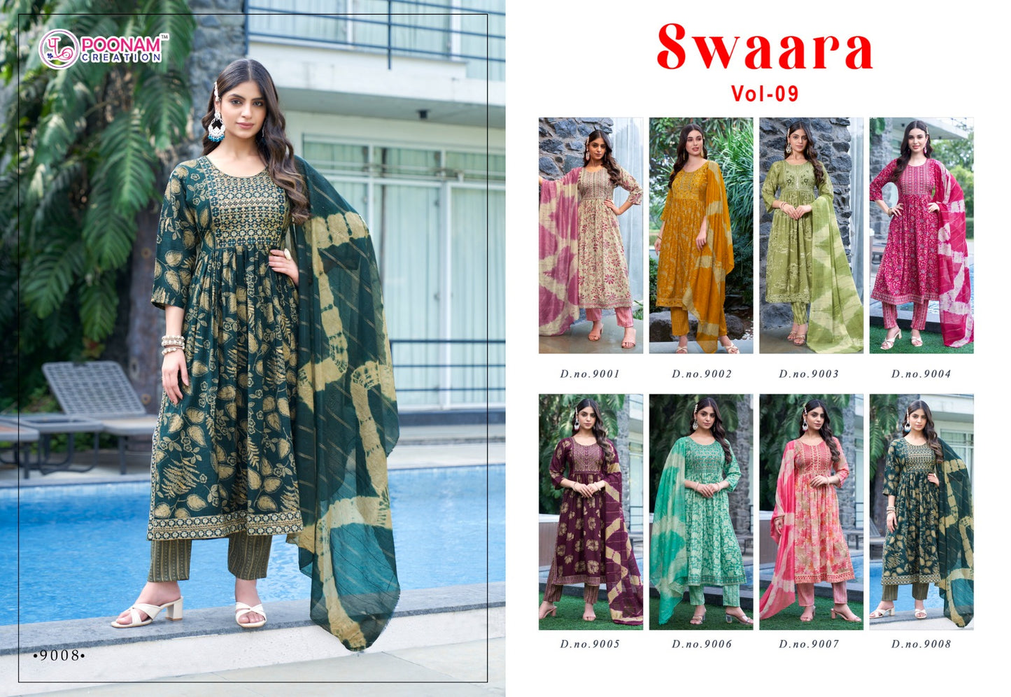 Swaara Vol 9 Poonam Creation Capsule Readymade Pant Style Suits Wholesale Rate