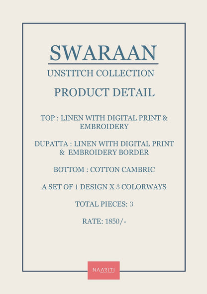 Swaraan Naariti Linen Pant Style Suits Exporter India