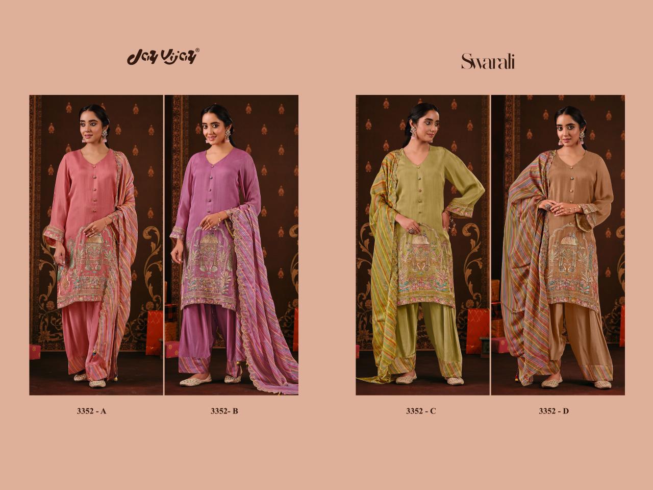 Swarali 3352 Jay Vijay Organza Pant Style Suits Exporter Gujarat
