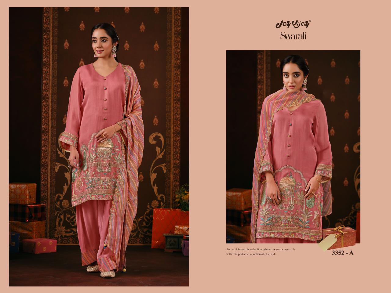 Swarali 3352 Jay Vijay Organza Pant Style Suits Exporter Gujarat