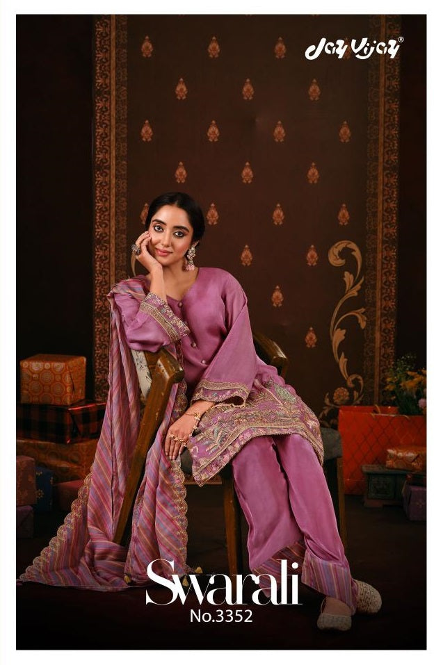 Swarali 3352 Jay Vijay Organza Pant Style Suits Exporter Gujarat