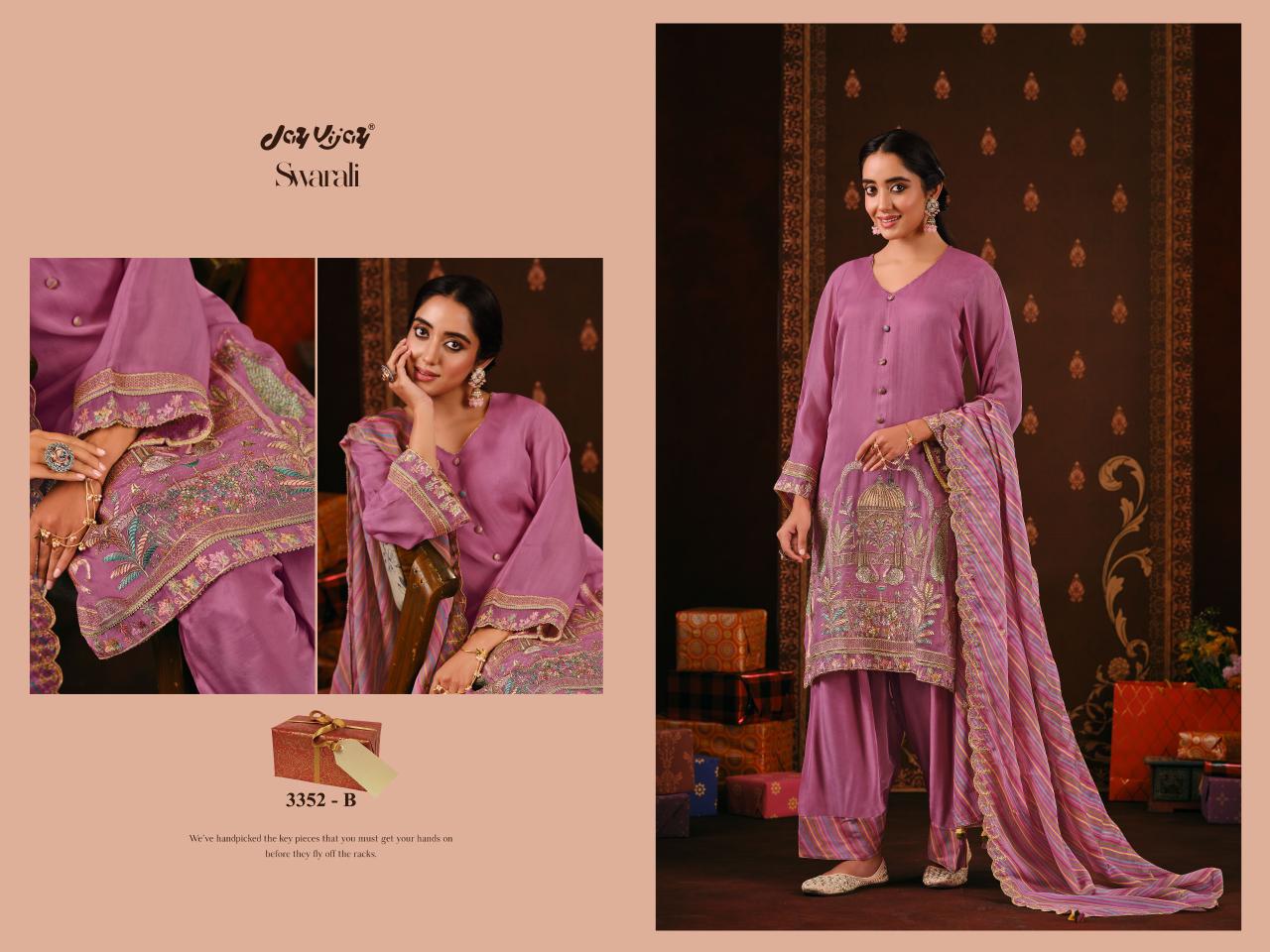 Swarali 3352 Jay Vijay Organza Pant Style Suits Exporter Gujarat