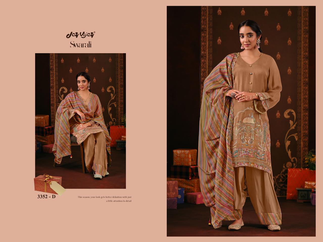 Swarali 3352 Jay Vijay Organza Pant Style Suits Exporter Gujarat