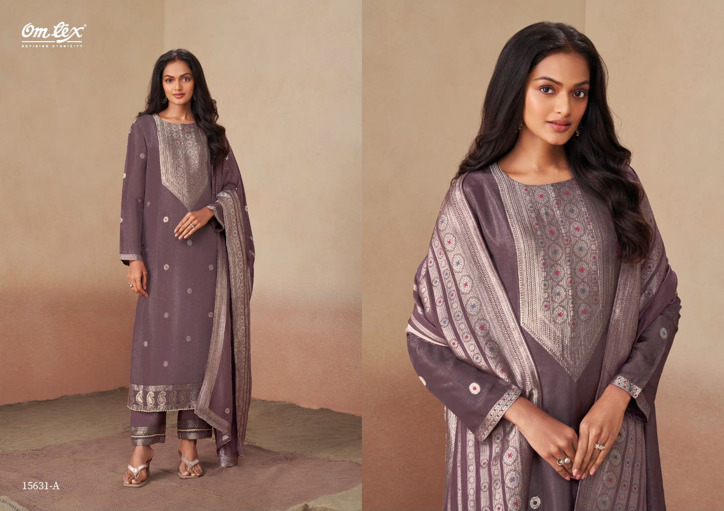 Swarali Omtex Silk Jacquard Pant Style Suits Manufacturer India