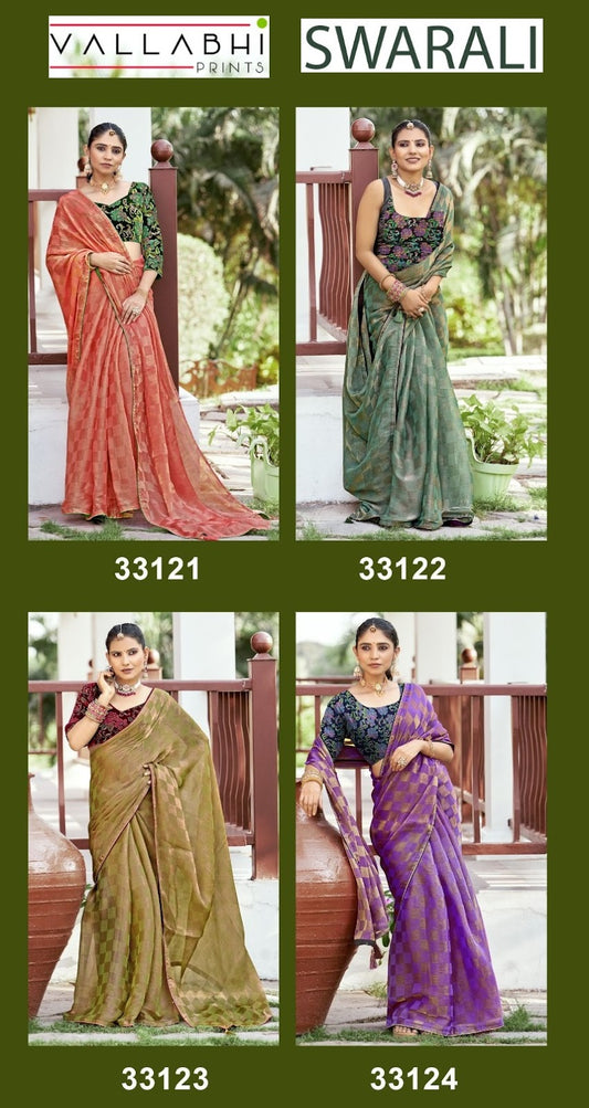 Swarali Vallabhi Prints Jacquard Sarees Wholesale Price