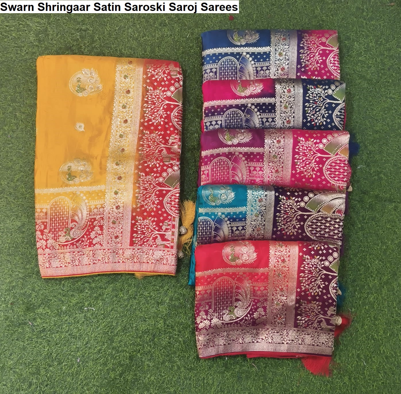 Swarn Shringaar Satin Saroski Saroj Sarees Exporter Ahmedabad