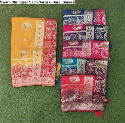 Swarn Shringaar Satin Saroski Saroj Sarees Exporter Ahmedabad