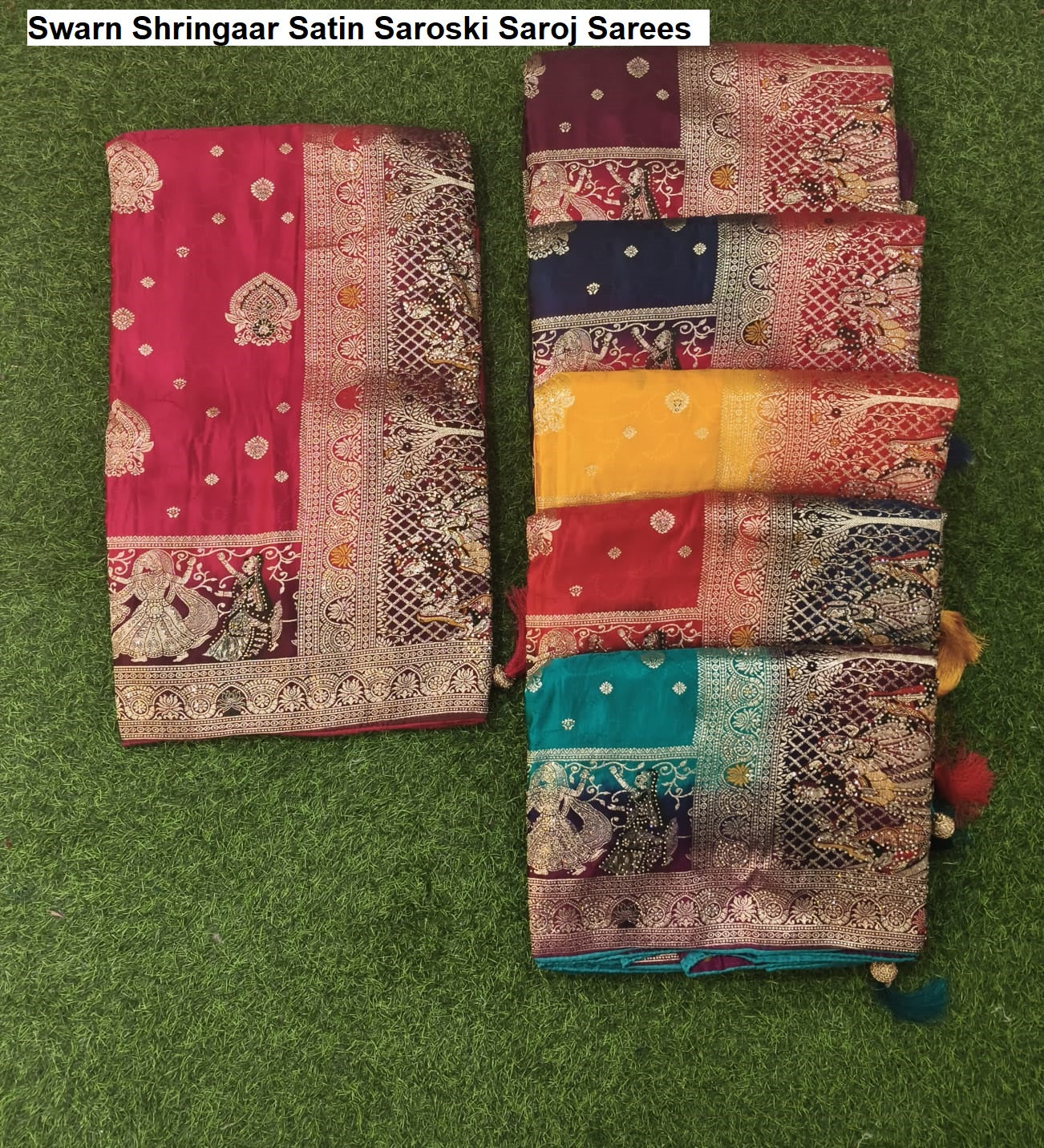 Swarn Shringaar Satin Saroski Saroj Sarees Exporter Ahmedabad