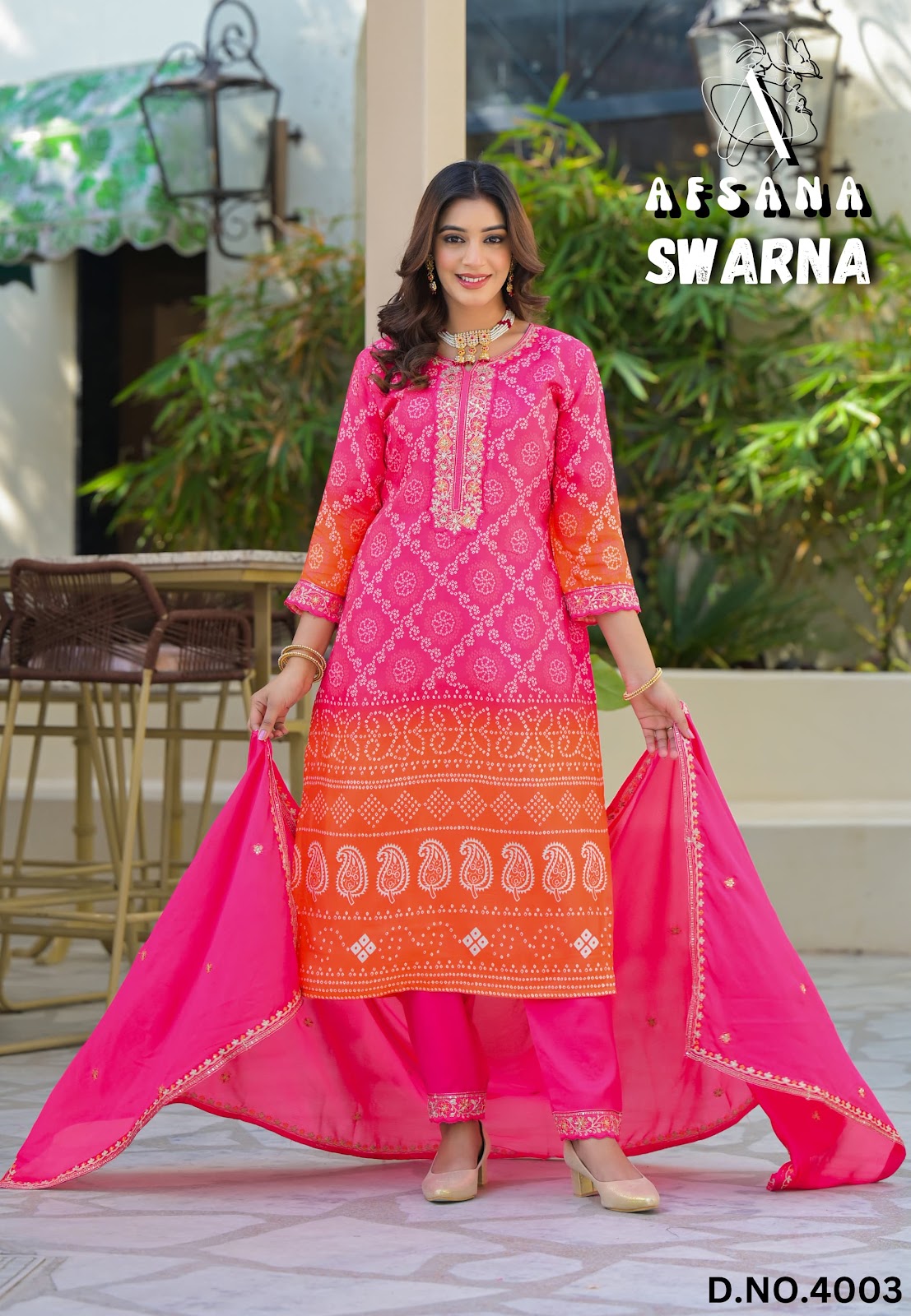 Swarna Afsana Viscose Muslin Readymade Pant Style Suits Manufacturer