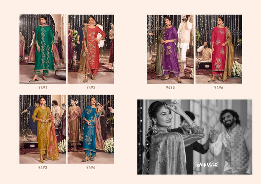 Swarna Jay Vijay Silk Pant Style Suits Wholesaler Ahmedabad