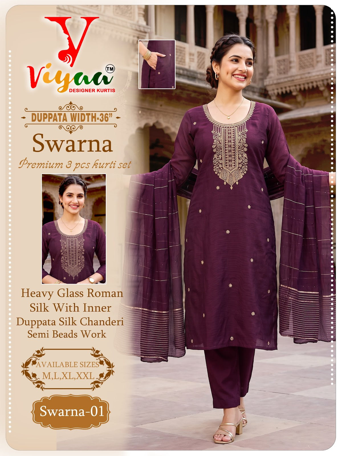 Swarna Viyaa Roman Readymade Pant Style Suits Manufacturer India