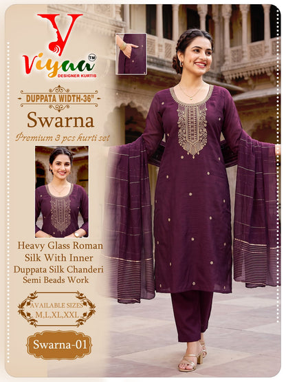Swarna Viyaa Roman Readymade Pant Style Suits Manufacturer India