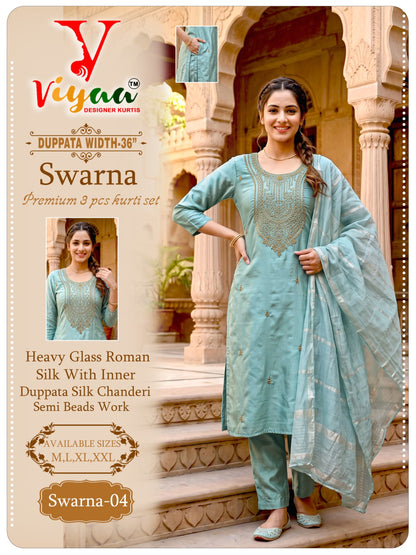 Swarna Viyaa Roman Readymade Pant Style Suits Manufacturer India