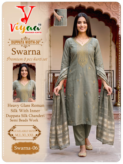 Swarna Viyaa Roman Readymade Pant Style Suits Manufacturer India