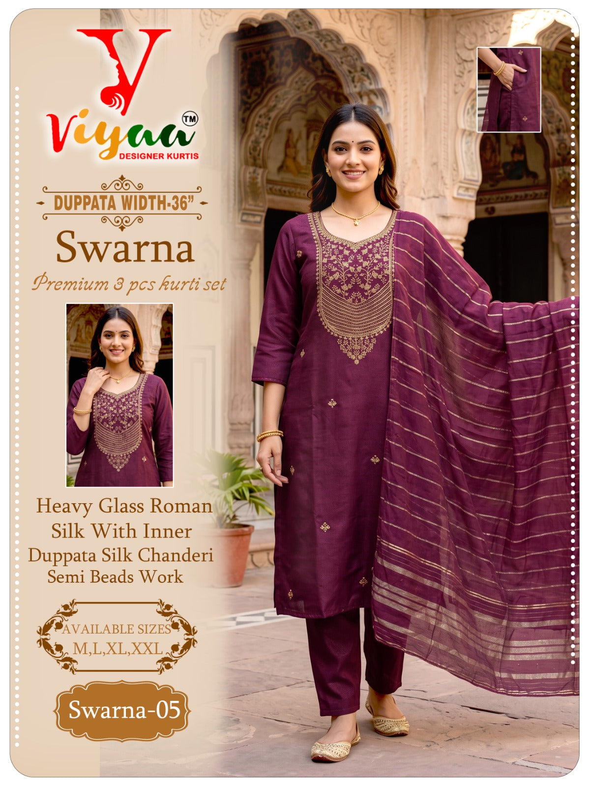 Swarna Viyaa Roman Readymade Pant Style Suits Manufacturer India
