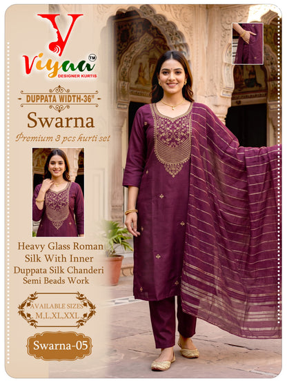 Swarna Viyaa Roman Readymade Pant Style Suits Manufacturer India