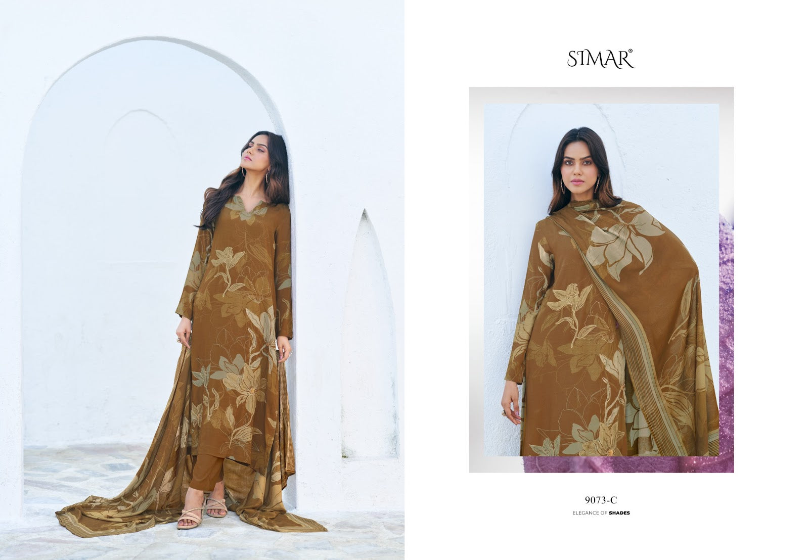 Swarnika 9073 Simar Viscose Muslin Pant Style Suits Wholesaler Gujarat
