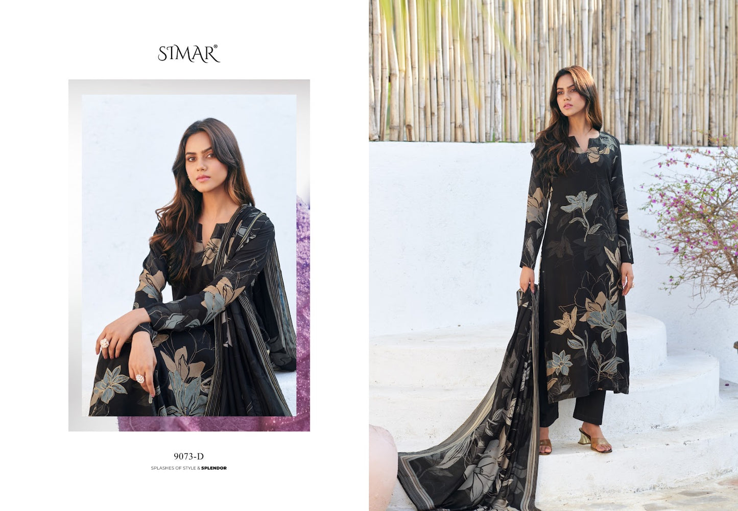 Swarnika 9073 Simar Viscose Muslin Pant Style Suits Wholesaler Gujarat