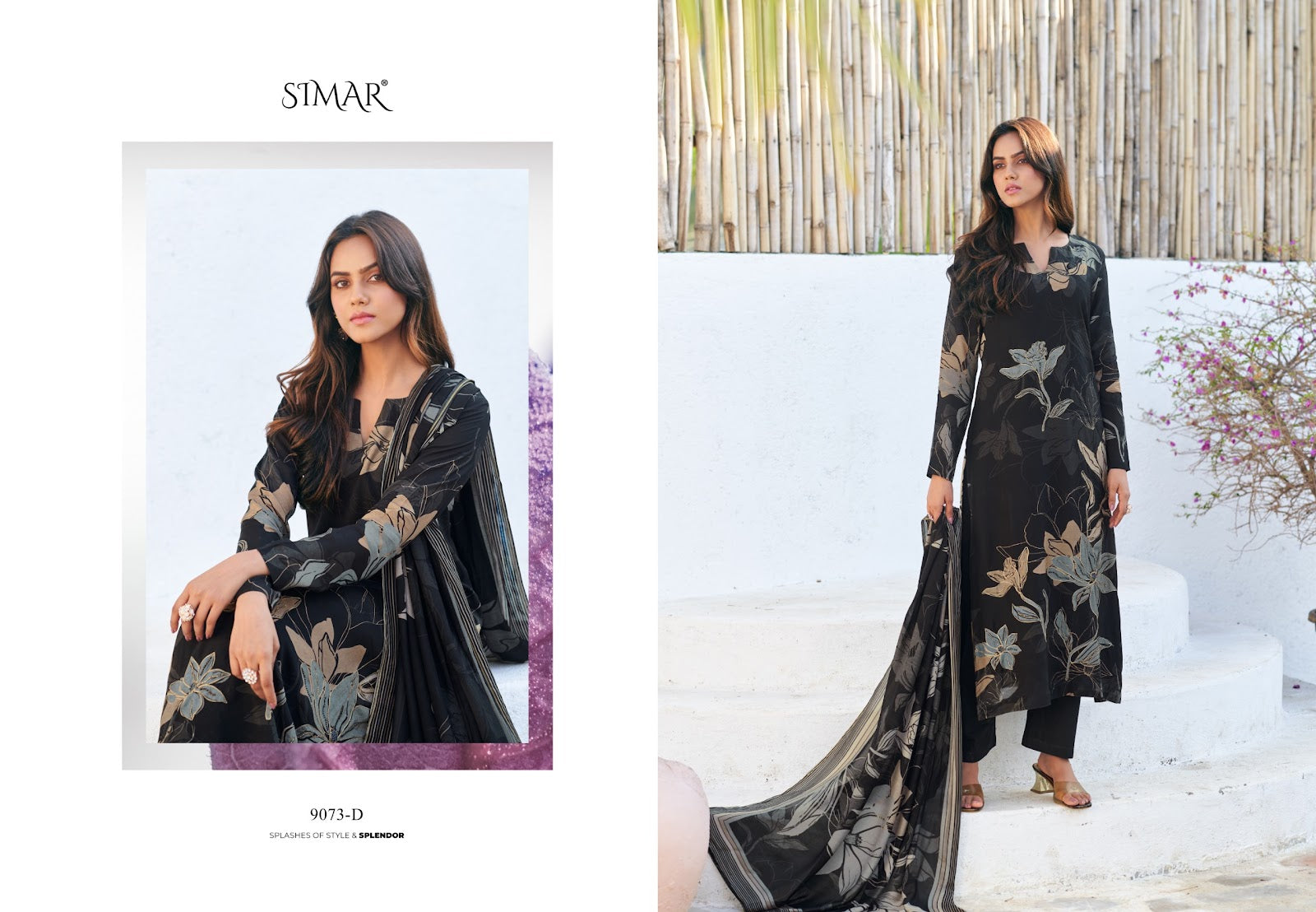 Swarnika 9073 Simar Viscose Muslin Pant Style Suits Wholesaler Gujarat