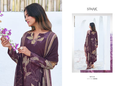 Swarnika 9073 Simar Viscose Muslin Pant Style Suits Wholesaler Gujarat