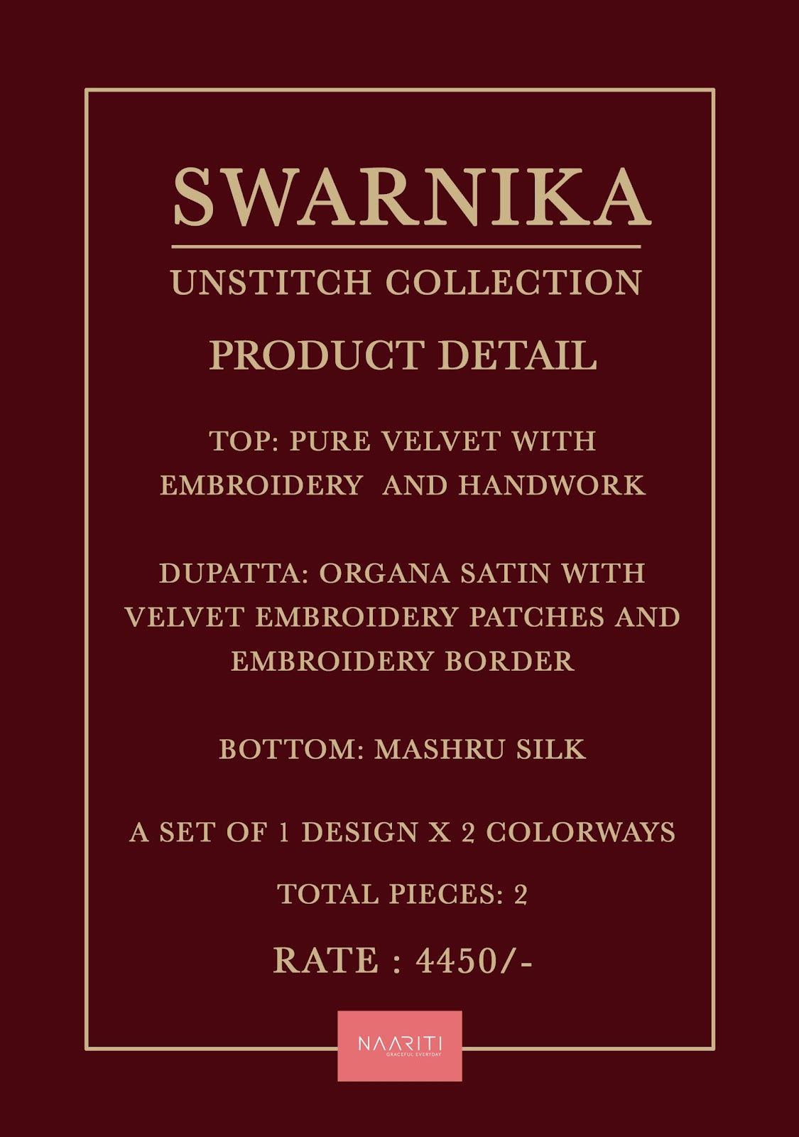 Swarnika Naariti Velvet Suits Manufacturer