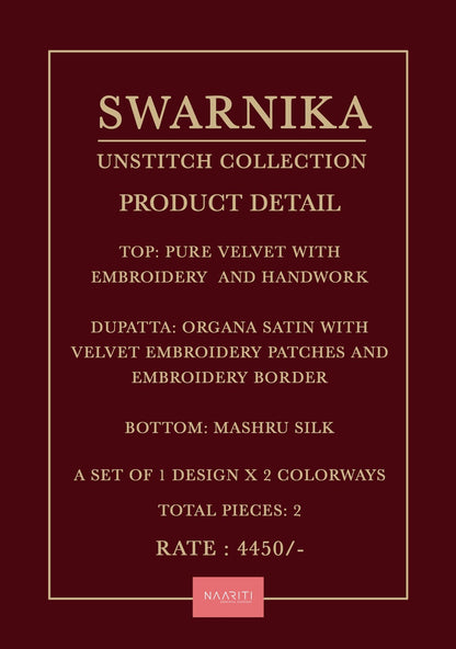 Swarnika Naariti Velvet Suits Manufacturer