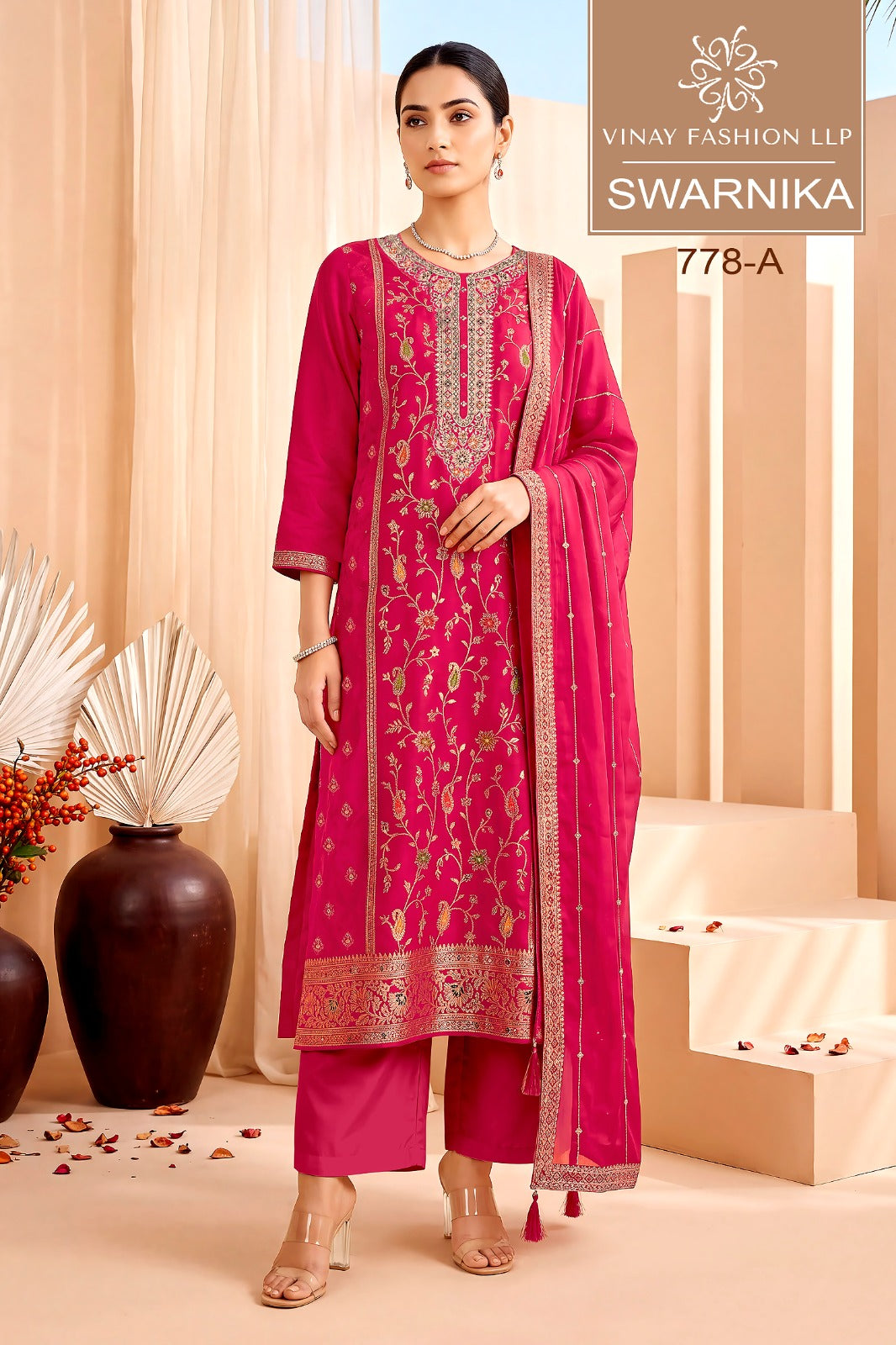 Swarnika Vinay Fashion Llp Dola Silk Pant Style Suits Wholesale Price
