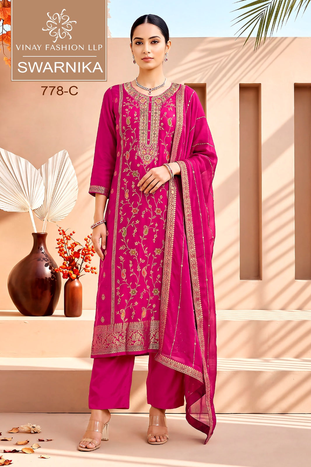 Swarnika Vinay Fashion Llp Dola Silk Pant Style Suits Wholesale Price