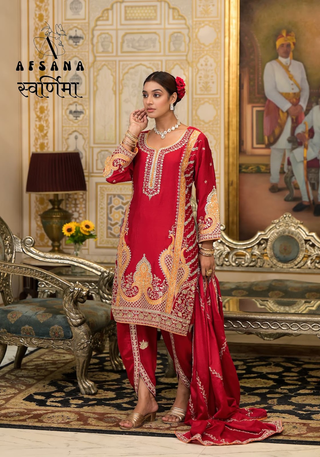 Swarnima Tulip Pants Afsana Chinon Readymade Pant Style Suits Exporter Kavya Style Plus