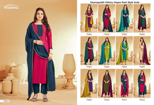 Swarnpankh Vishnu Impex Vichitra Pant Style Suits Wholesale Price