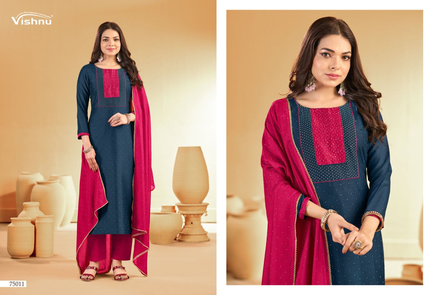 Swarnpankh Vishnu Impex Vichitra Pant Style Suits Wholesale Price