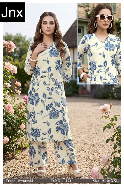 Swaroski Jnx Rayon 22Kg Kurti Plazzo Set Exporter Ahmedabad