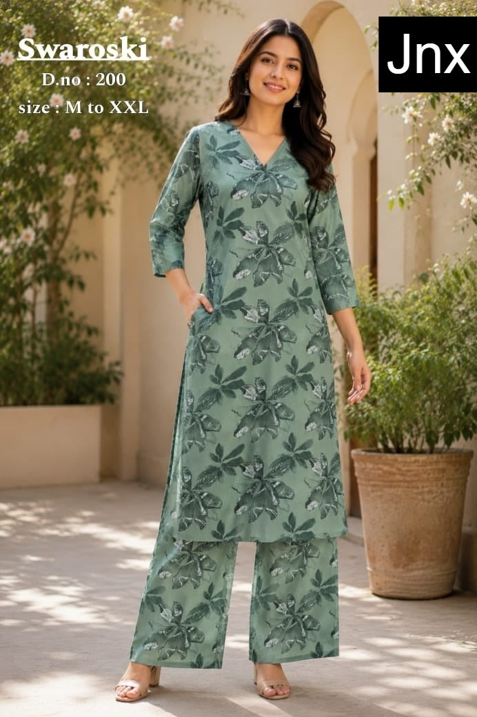 Swaroski Jnx Rayon 22Kg Kurti Plazzo Set Exporter Ahmedabad
