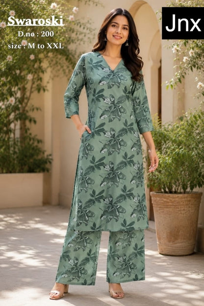 Swaroski Jnx Rayon 22Kg Kurti Plazzo Set Exporter Ahmedabad