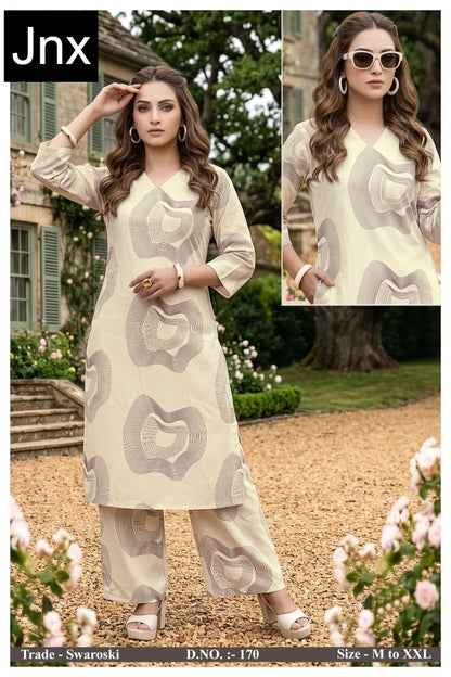 Swaroski Jnx Rayon 22Kg Kurti Plazzo Set Exporter Ahmedabad