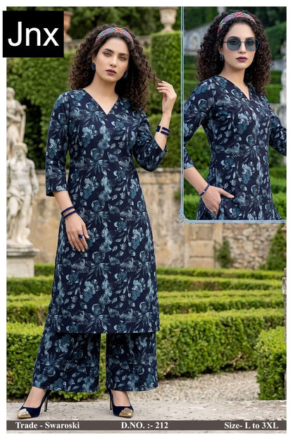 Swaroski Jnx Rayon 22Kg Kurti Plazzo Set Exporter Ahmedabad